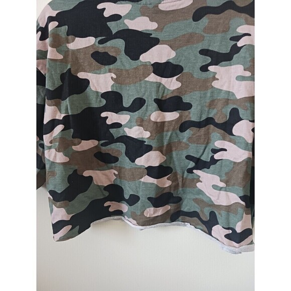 H&M Divided Rebel Girl Womens Short Sleeve Camo Green Crop Top Size M - Picture 6 of 8